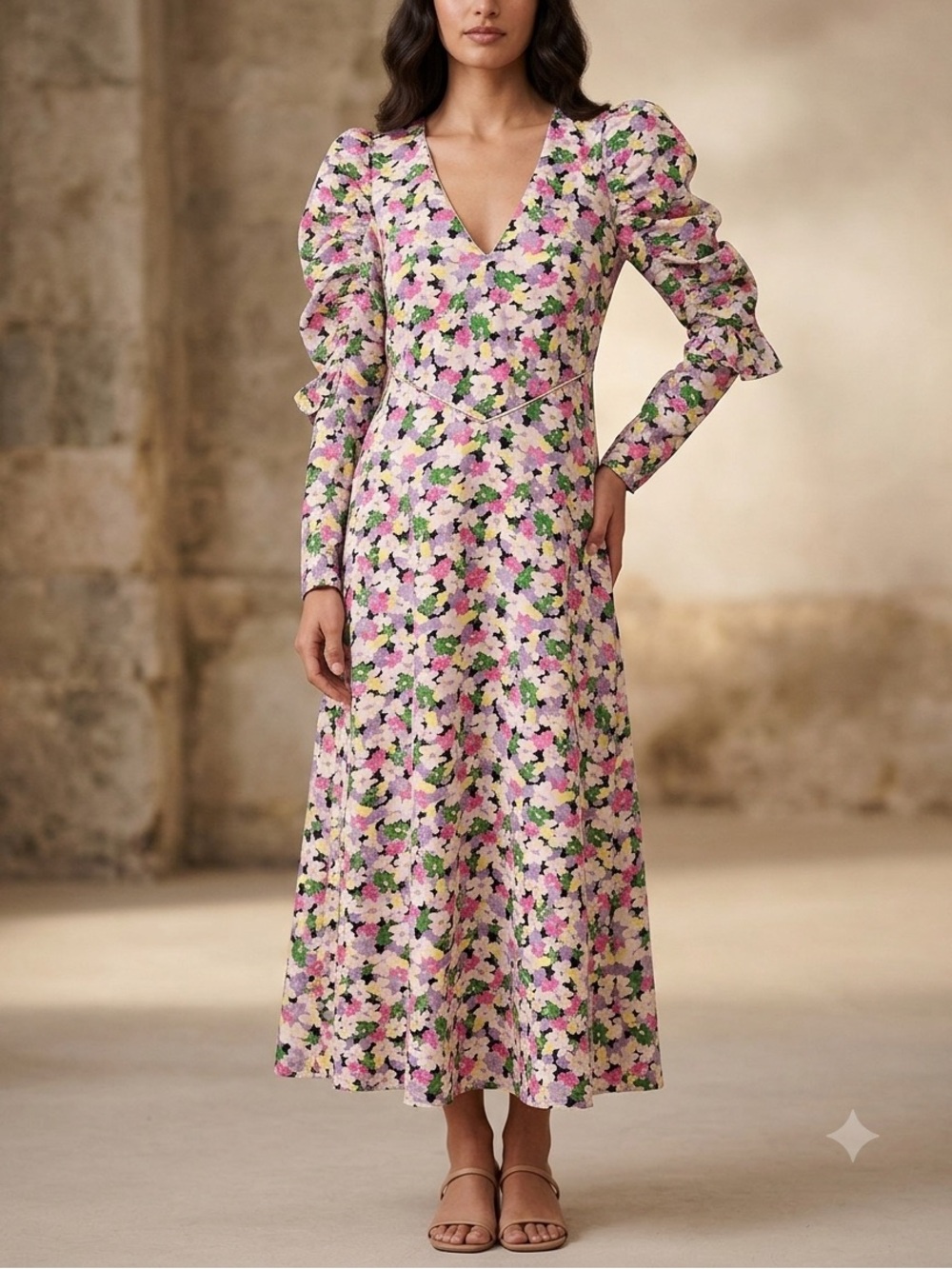 Floral Dress 👗 Ruffle Sleeve Size XXS please check measurements below 👇